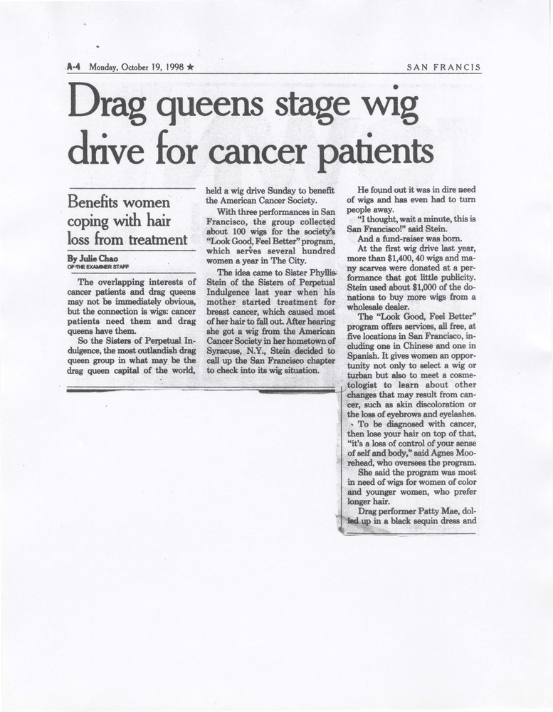 Download the full-sized PDF of Drag Queens Stage Wig Drive for Cancer Patients