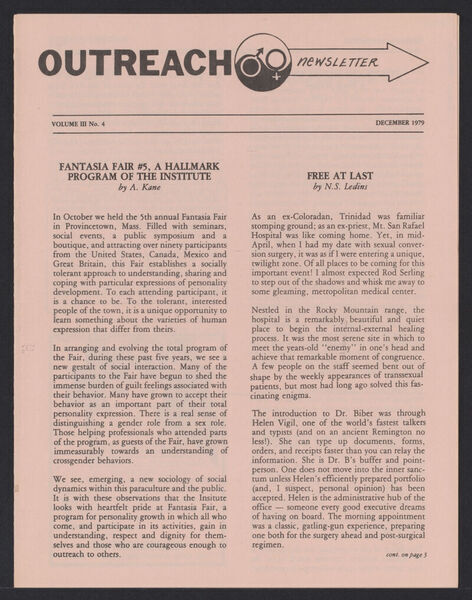 Download the full-sized image of Outreach Newsletter Vol. 3 No. 4 (1979)
