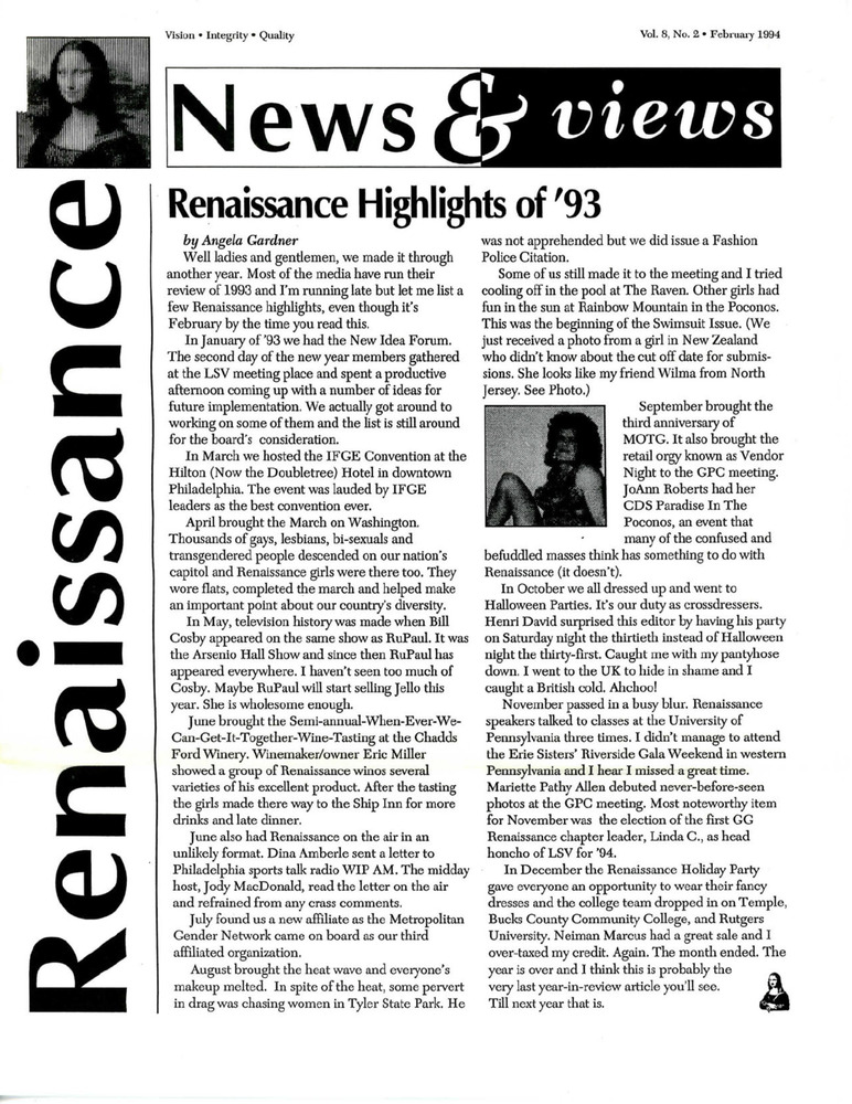 Download the full-sized PDF of Renaissance News & Views, Vol. 8 No. 2 (February 1994)