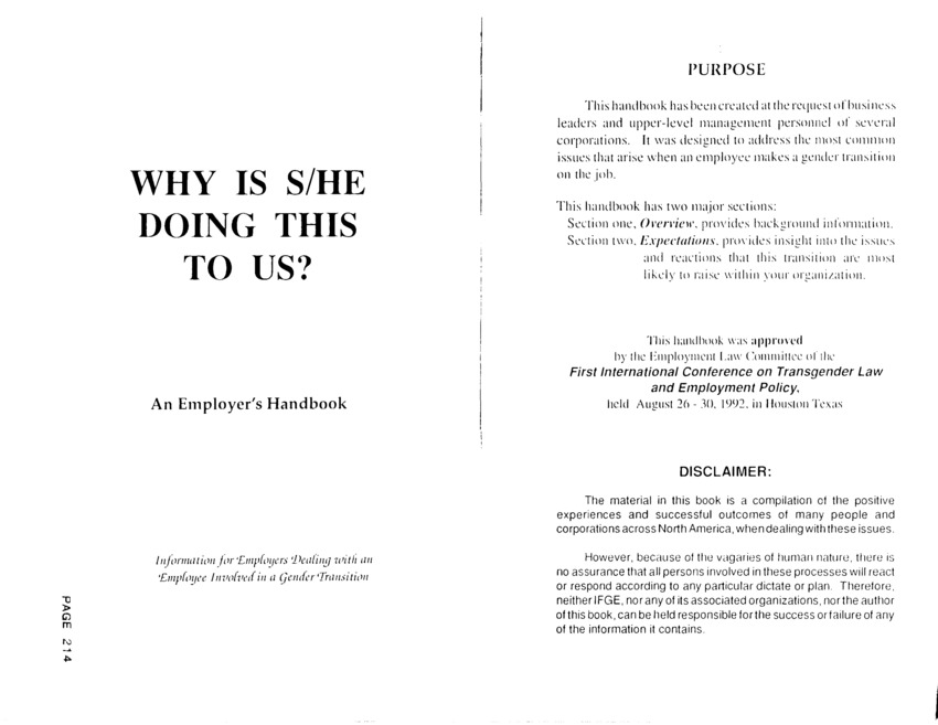 Download the full-sized PDF of Why Is S/He Doing This To Us?: An Employer's Handbook