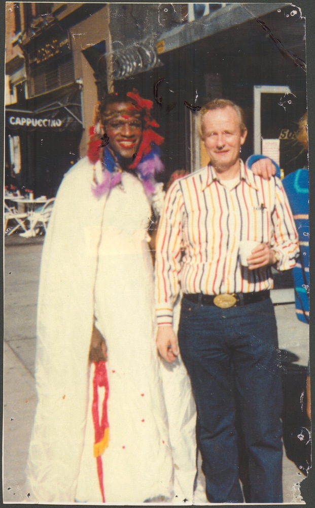 Download the full-sized image of A Photograph of Marsha P. Johnson and Randy Wicker in Front of a Cafe