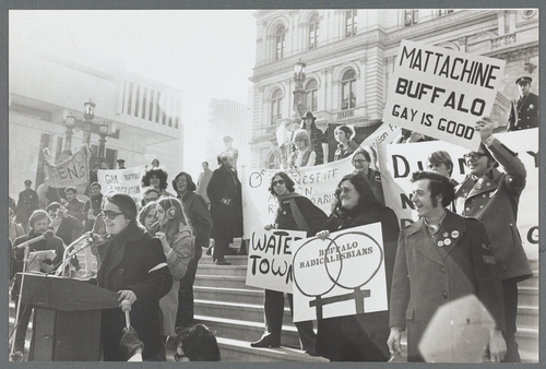 Download the full-sized image of Sylvia Rivera at Kate Millett Speaking During Gay Rights Demonstration