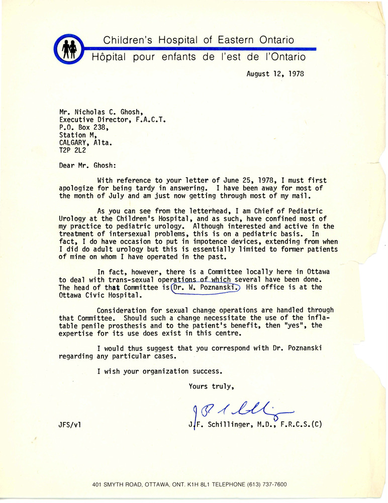 Download the full-sized PDF of Letter from J.F. Schillinger to Rupert Raj (April 12, 1978)