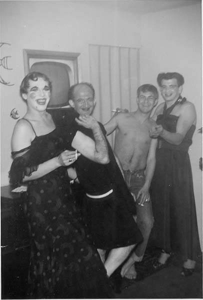 Download the full-sized image of Four people smoking at a house party