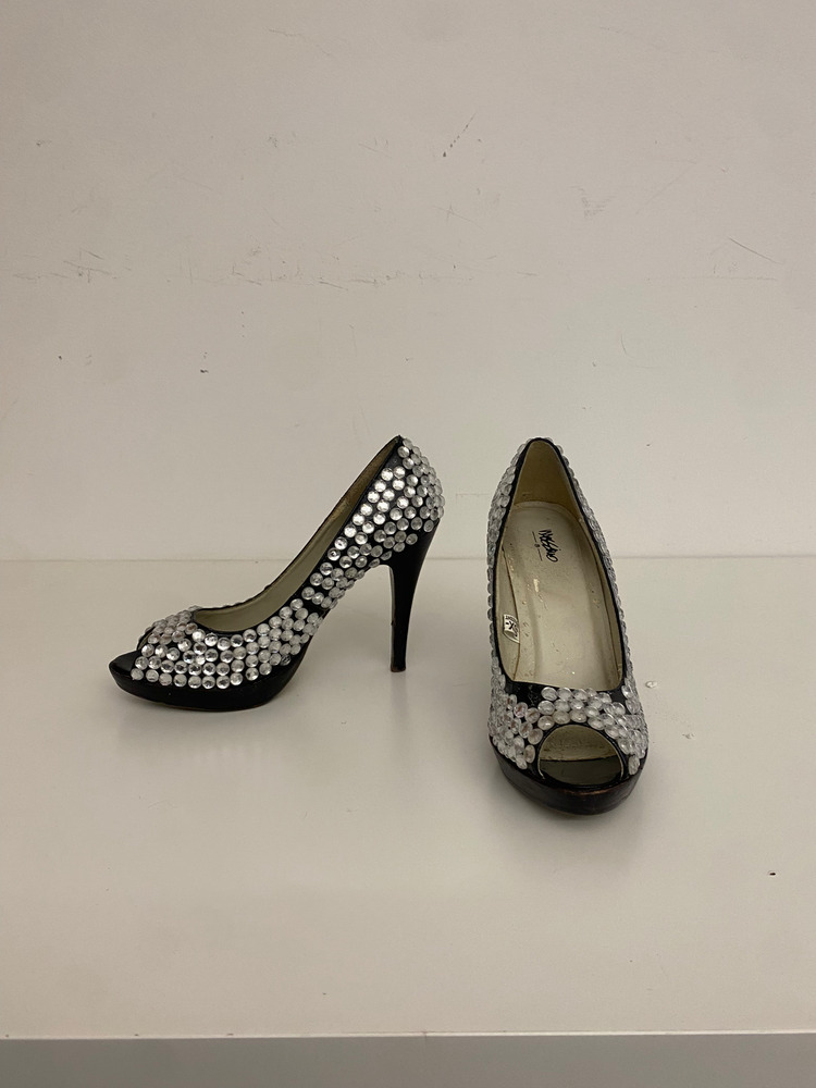 Download the full-sized PDF of Photo of Black and White Rhinestone Heels