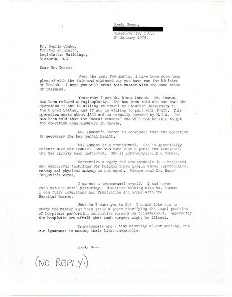 Download the full-sized image of Letter from Roedy Green to Dennis Cocke (January 24, 1973)