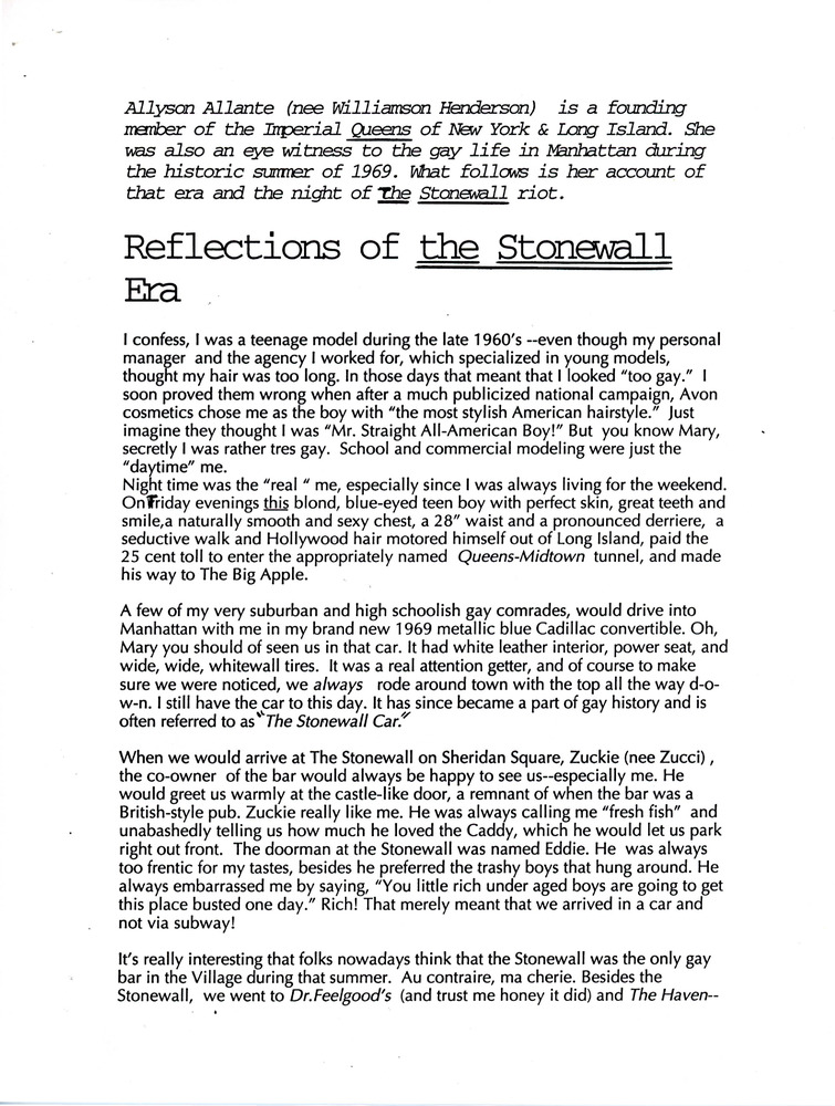 Download the full-sized PDF of Letter on Stonewall Era Reflections