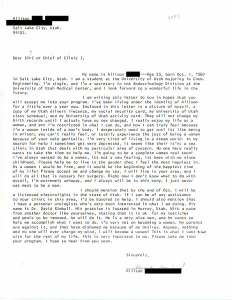 Download the full-sized image of Letter from Allison (1994)