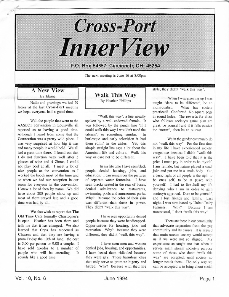 Download the full-sized PDF of Cross-Port InnerView, Vol. 10 No. 6 (June, 1994)