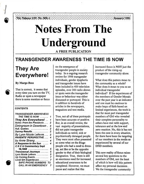 Download the full-sized image of Notes From The Underground 1999 No. 1