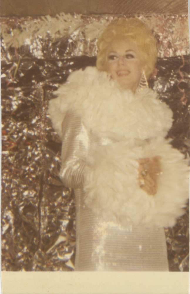 Download the full-sized image of Photo of Vicki in White Feathered Dress