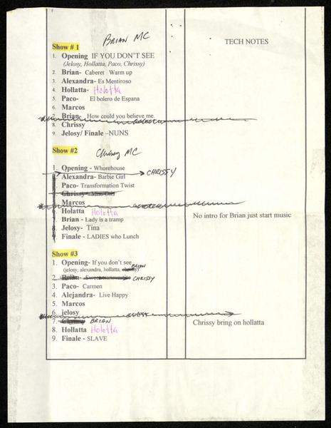 Download the full-sized image of Finocchio's Run of Show [2]