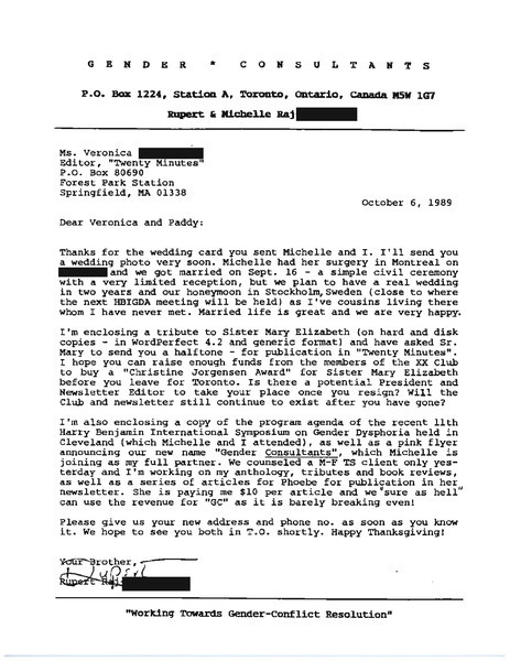 Download the full-sized image of Letter from Rupert Raj to Veronica Jean Brown (October 6, 1989)