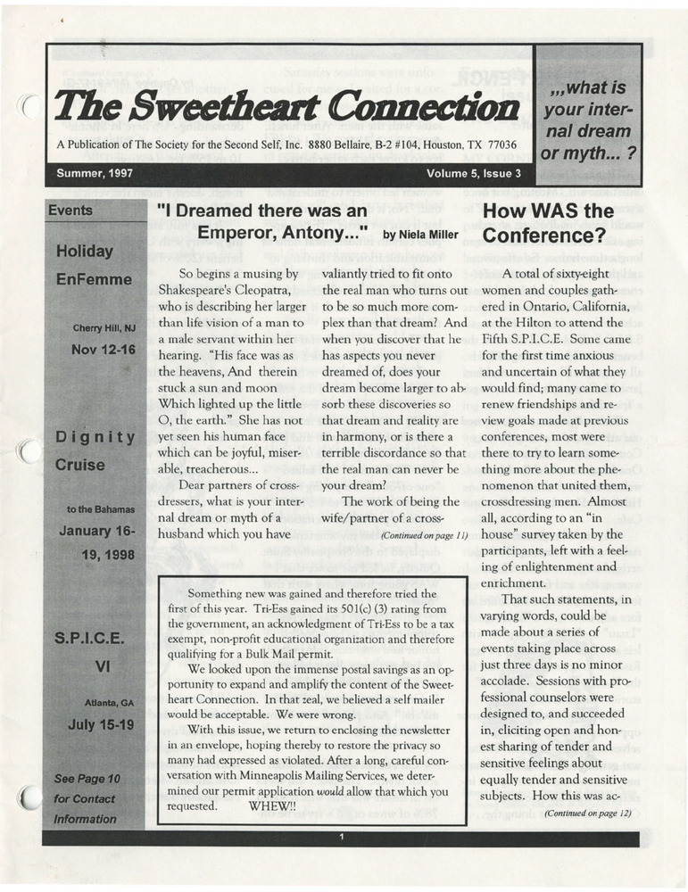 Download the full-sized PDF of The Sweetheart Connection Vol. 5 No. 3 (Summer 1997)