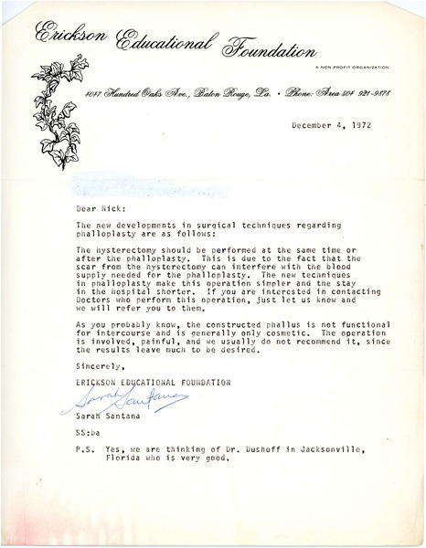 Download the full-sized image of Letter from Sarah Santana to Rupert Raj (December 4, 1972)