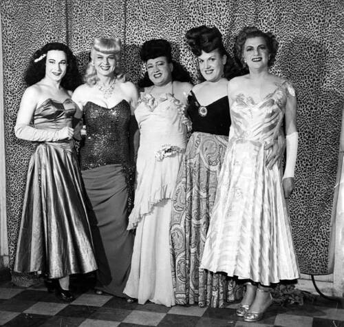 Download the full-sized image of Paris Delair, Cleo Renee, Hotcha Hinton, Bobby LaMarr, Poppy Lane in ball gowns