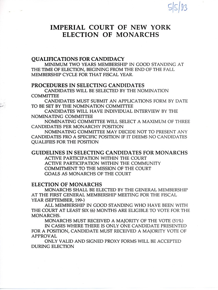 Download the full-sized PDF of Imperial Court of New York: Election of Monarchs (1)