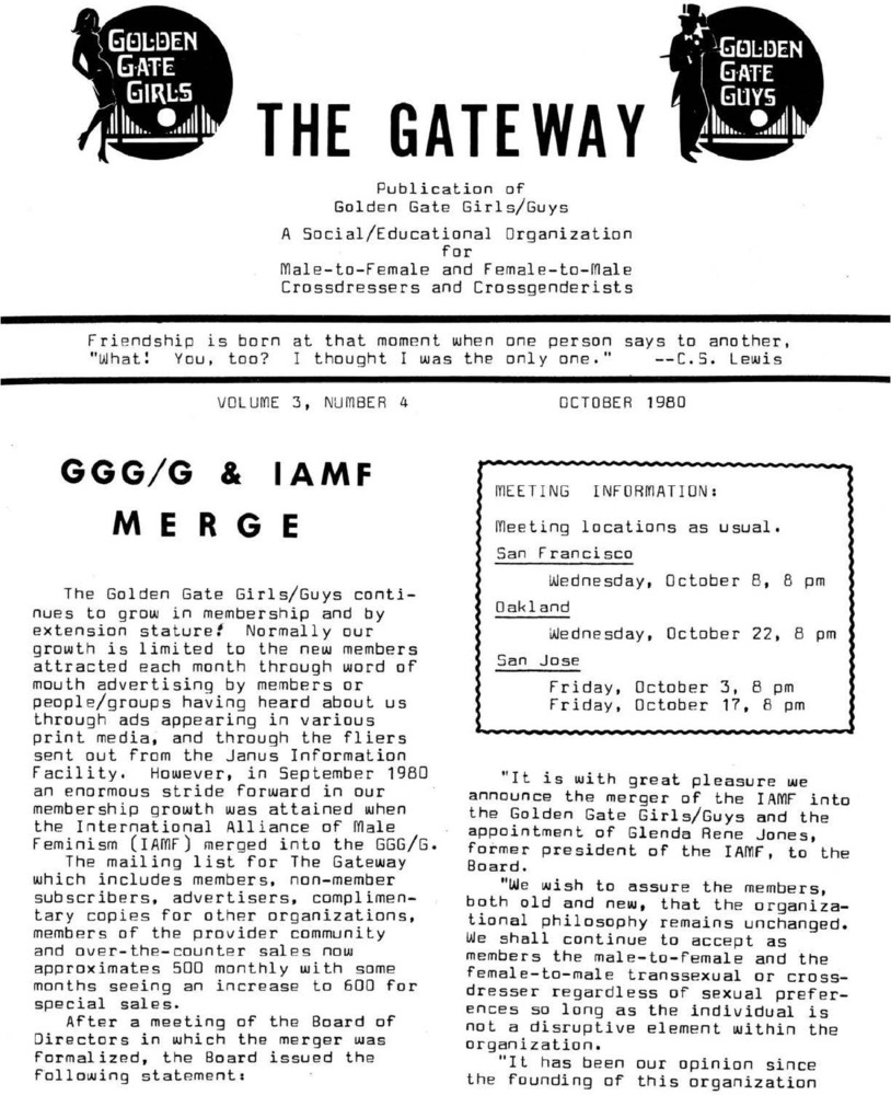 Download the full-sized PDF of The Gateway Vol. 3 No. 4 (October, 1980)