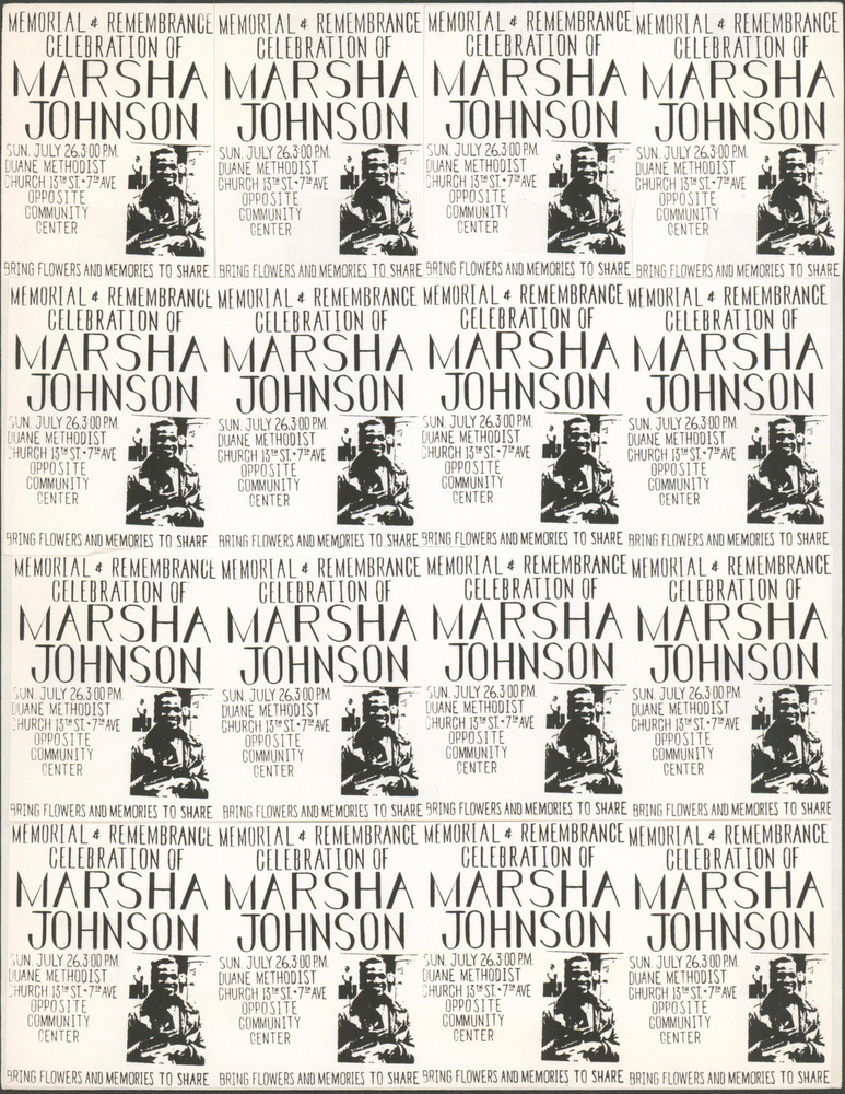 Download the full-sized PDF of Memorial & Remembrance Celebration of Marsha Johnson Posters