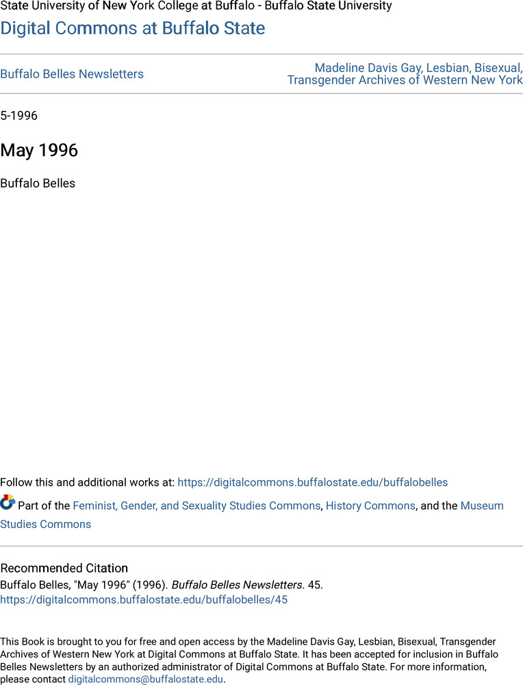 Download the full-sized PDF of Buffalo Belles Vol. 5 No. 5 (May, 1996)