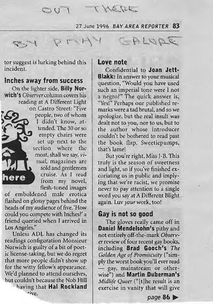 Download the full-sized PDF of Bay Area Reporter News Clipping on Joan Jett Blakk
