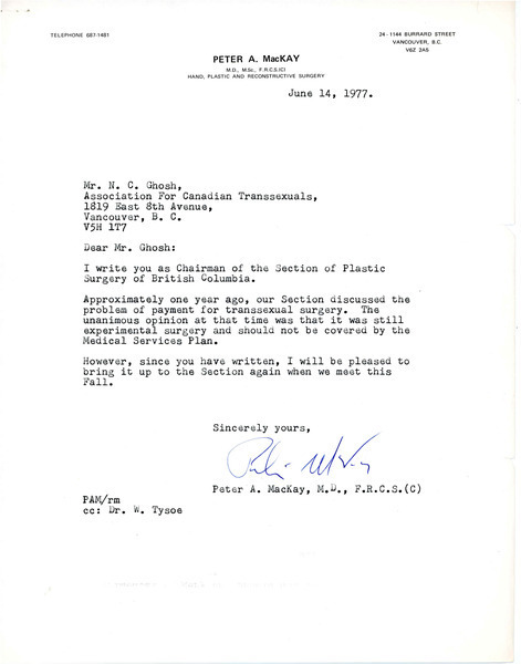 Download the full-sized image of Letter from Peter MacKay to Rupert Raj (June 14, 1977)