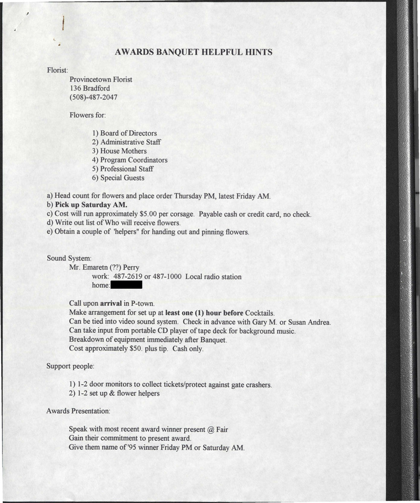Download the full-sized PDF of Awards Banquet Helpful Hints