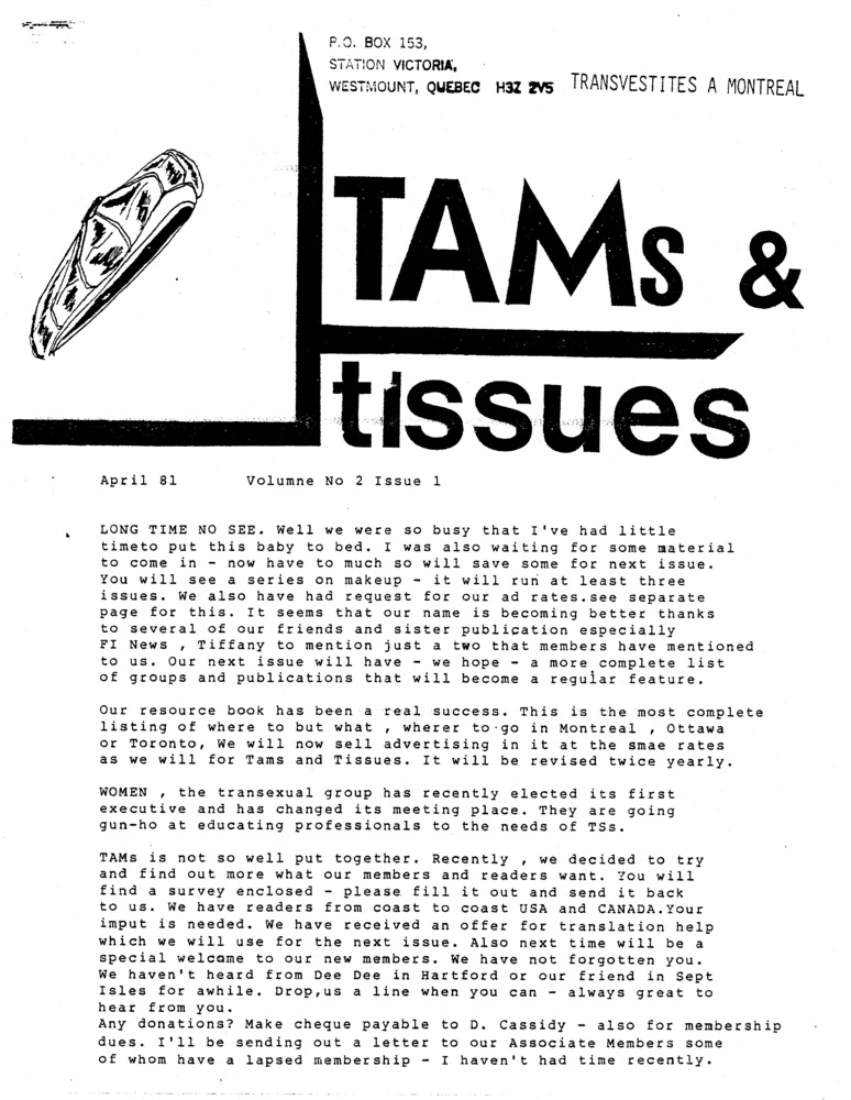 Download the full-sized PDF of TAMs & Tissues Vol. 2, No. 1 (April 1981)