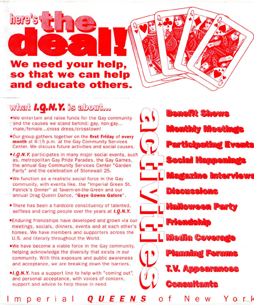 Download the full-sized PDF of Imperial Queens of New York Informational Pamphlet