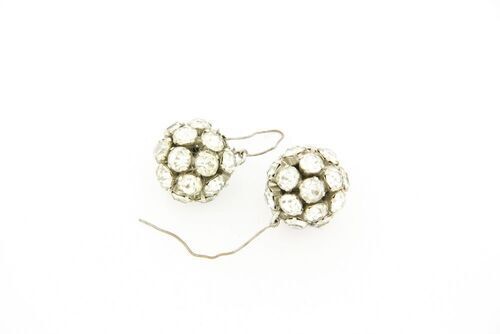 Download the full-sized image of Spherical Diamante Dangle Earrings