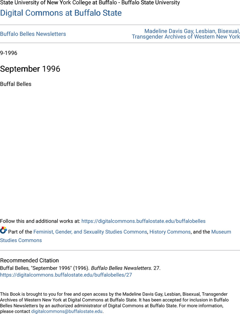 Download the full-sized PDF of Buffalo Belles Vol. 5 No. 9 (September, 1996)