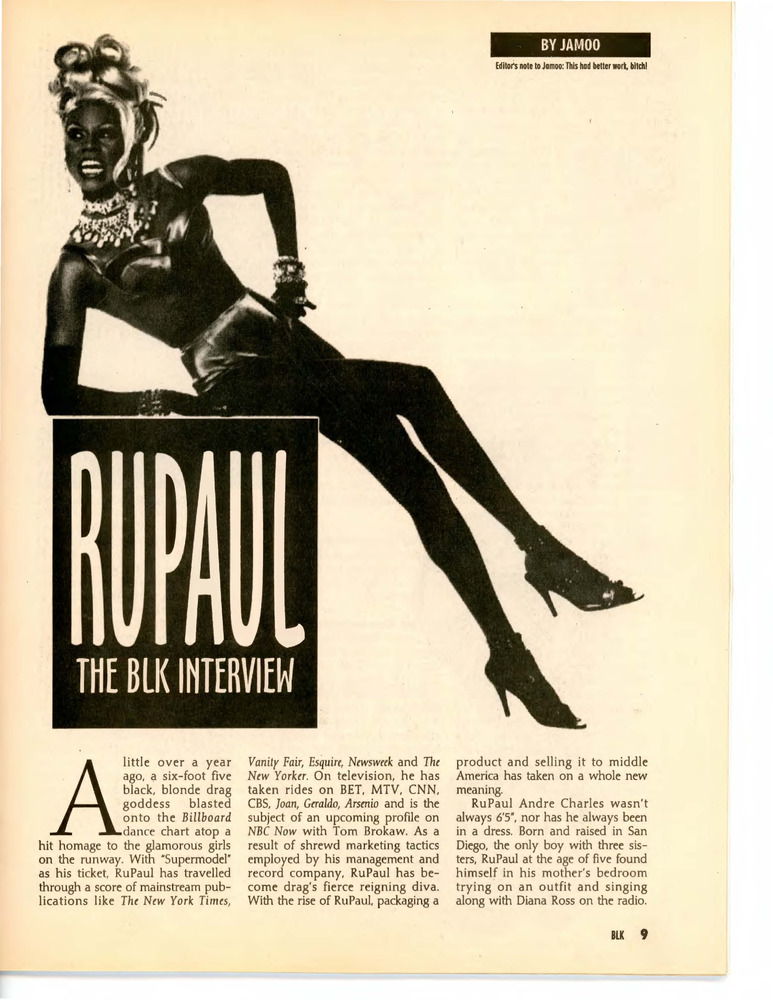 Download the full-sized PDF of RuPaul, The BLK Interview