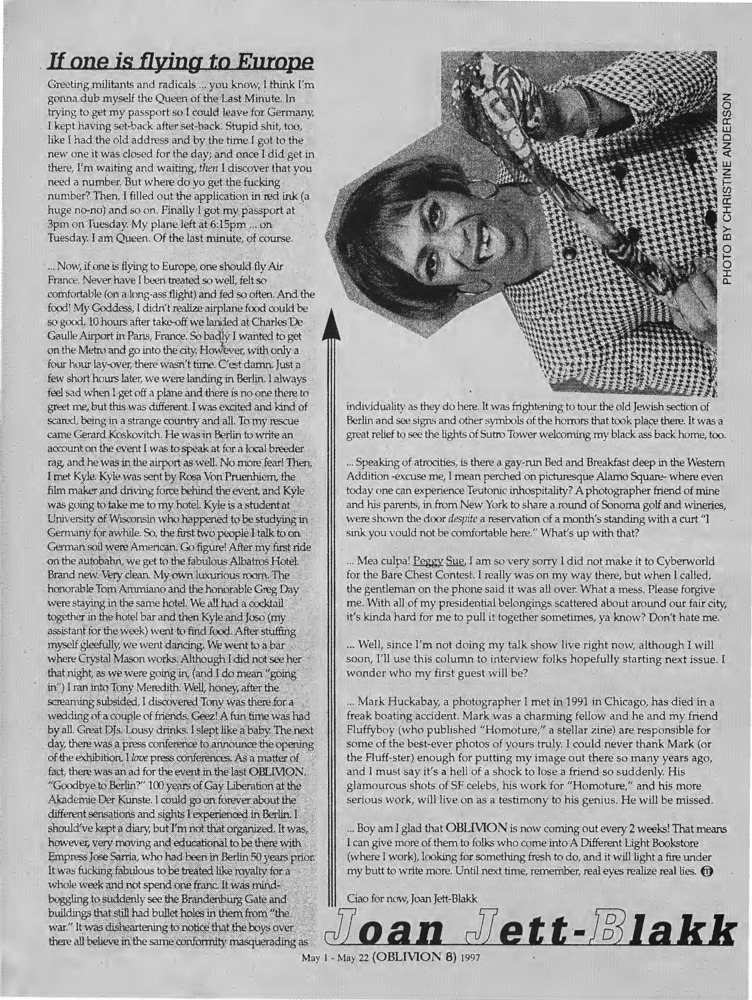 Download the full-sized PDF of Joan Jett Blakk Articles for Oblivion (1997-1998)