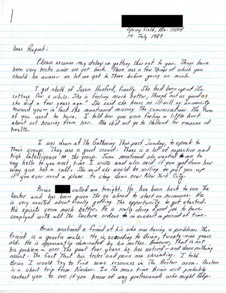 Download the full-sized image of Letter from Stephen to Rupert Raj (July 14, 1987)