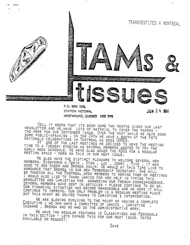 Download the full-sized PDF of TAMs & Tissues (June 1981)