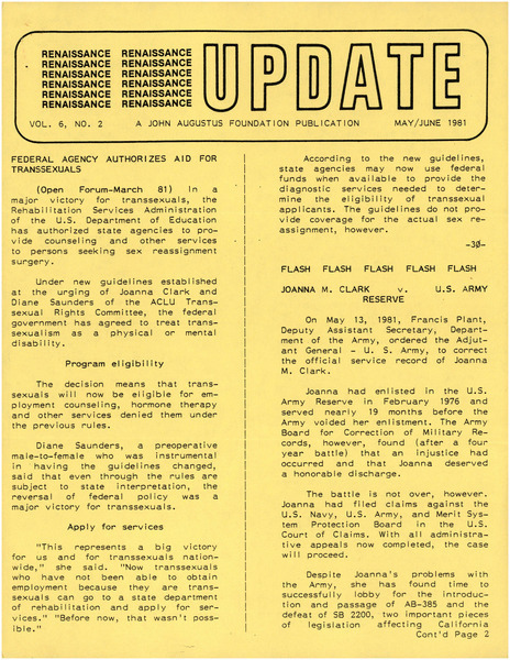 Download the full-sized image of Renaissance Update, 1981 May/June