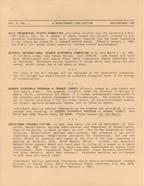 Download the full-sized image of Renaissance, Vol. 6, No. 1