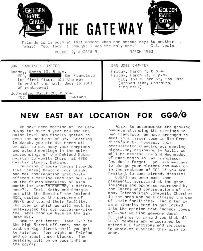 Download the full-sized PDF of The Gateway Vol. 2 No. 9 (March, 1980)