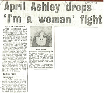 Download the full-sized PDF of April Ashley drops "I'm a woman" fight