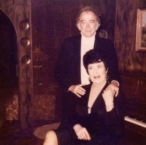 Download the full-sized image of Jackie Starr with man in formal wear