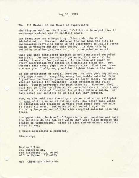 Download the full-sized image of Recycling Services Complaint