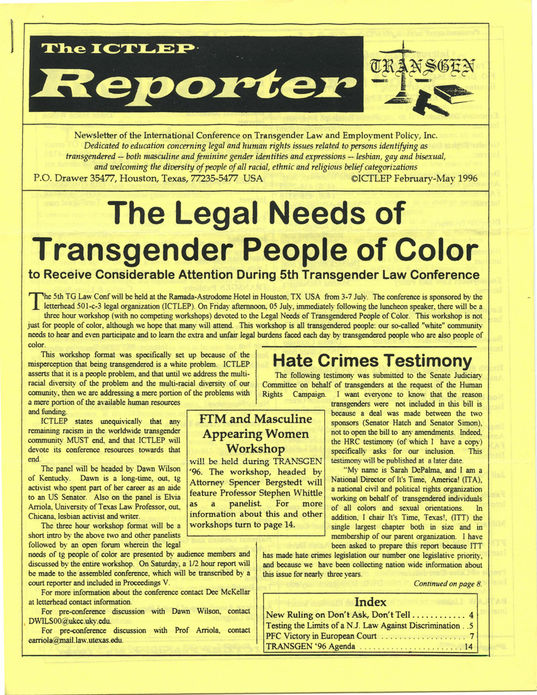 Download the full-sized PDF of The ICTLEP Reporter (February-May 1996)