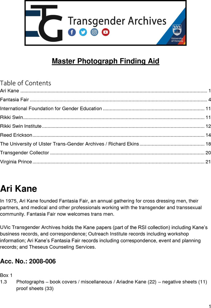 Download the full-sized PDF of Master Photograph Finding Aid