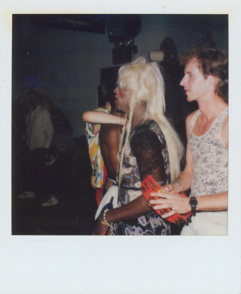 Download the full-sized image of A Photograph of Marsha P. Johnson With Blonde Hair From the Side, with George Flimlin