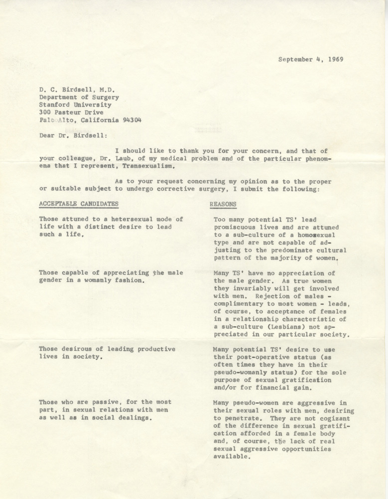 Download the full-sized PDF of Letter to Stanford University surgeon